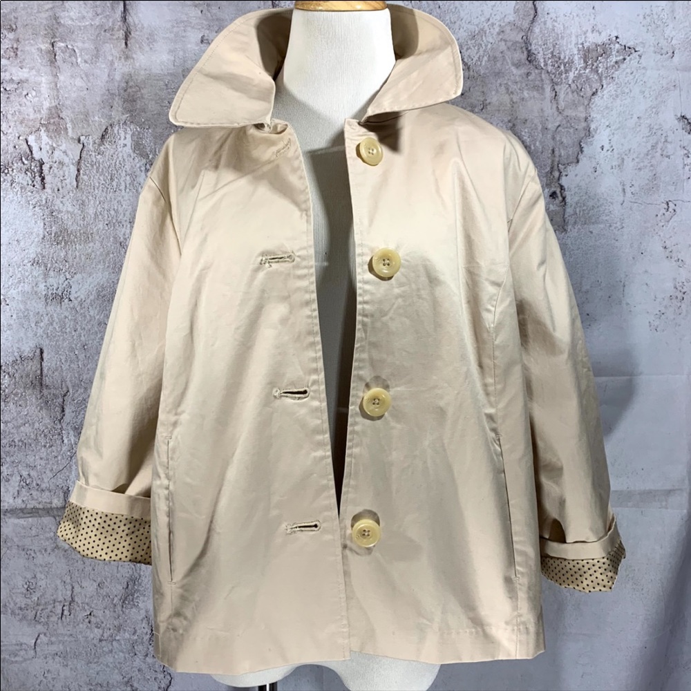 NWT Studio Works Coat Jacket Women’s XL Cream Lined Water Resistant Maternity